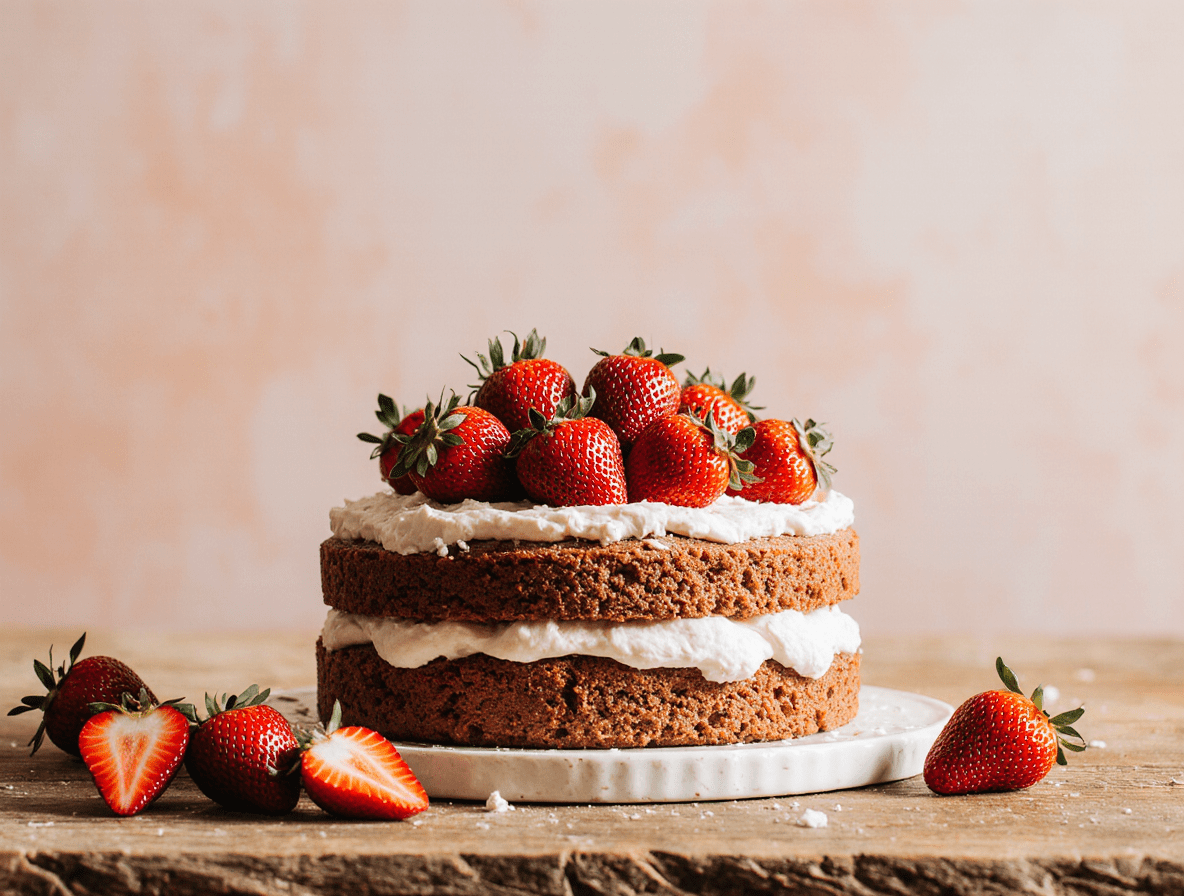 simple no sugar no flour strawberry cake recipe